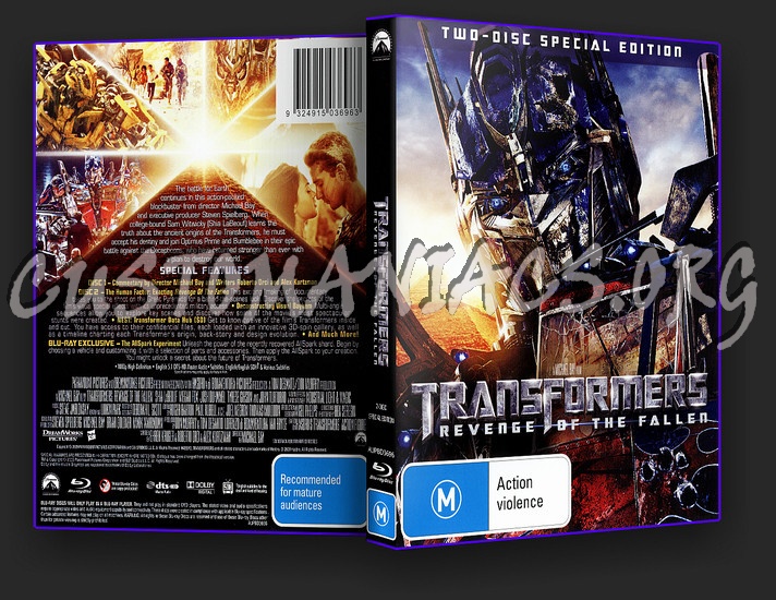 Transformers Revenge of The Fallen blu-ray cover