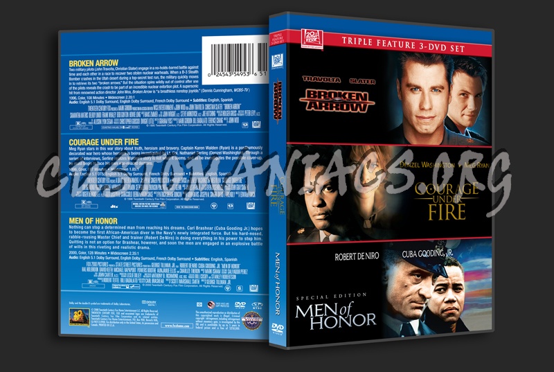 Broken Arrow / Courage Under Fire / Men of Honor dvd cover