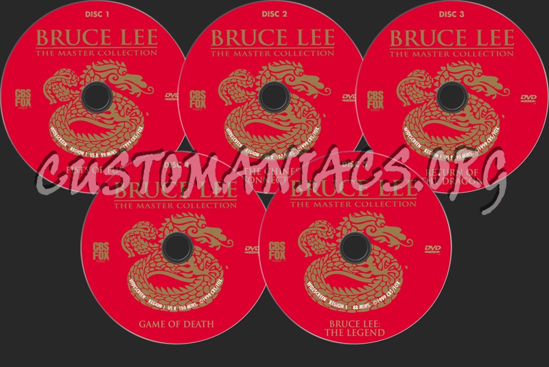 Bruce Lee The Master Collection dvd label