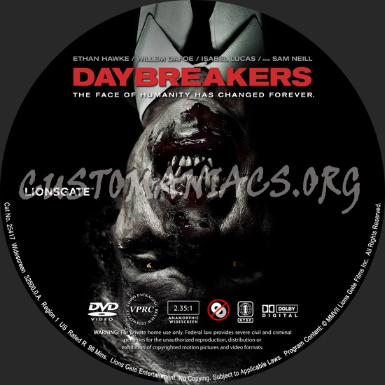 Daybreakers dvd label