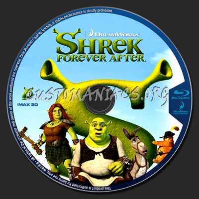 Shrek Forever After blu-ray label