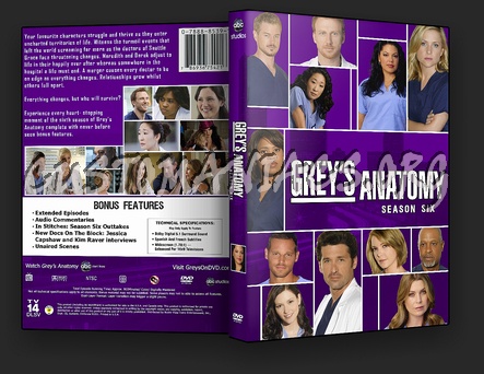 Grey's Anatomy Season 6 dvd cover