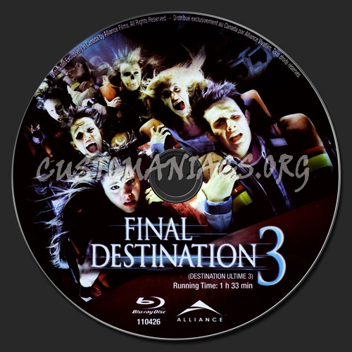 Final Destination 3 blu-ray label