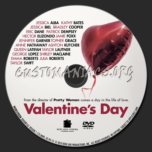 Valentine's Day dvd label