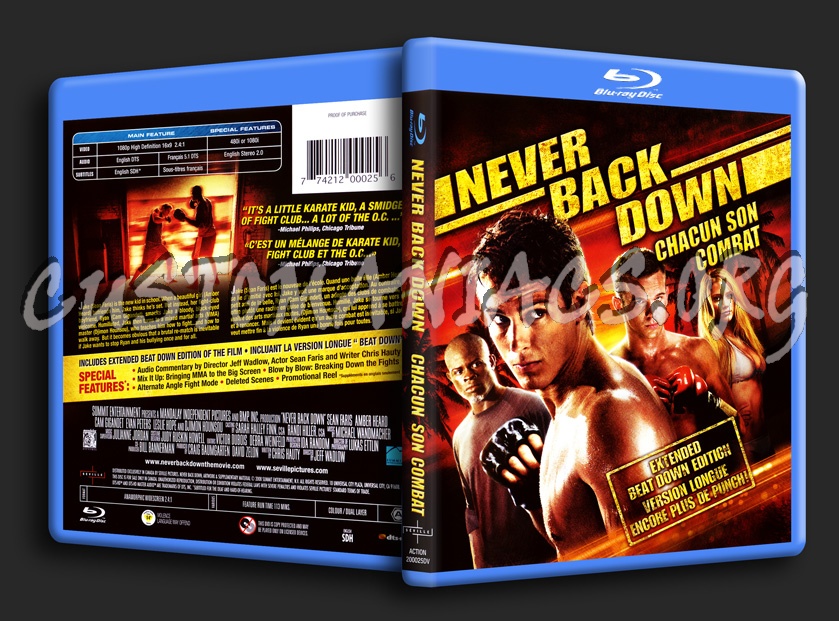 Never Back Down blu-ray cover