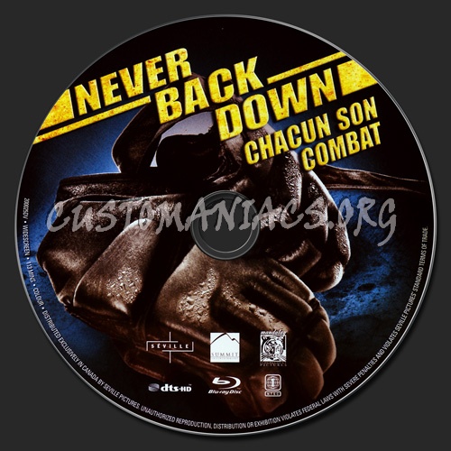 Never Back Down blu-ray label