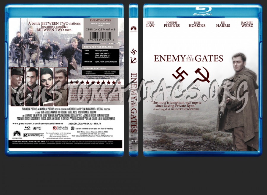 Enemy At the Gates blu-ray cover