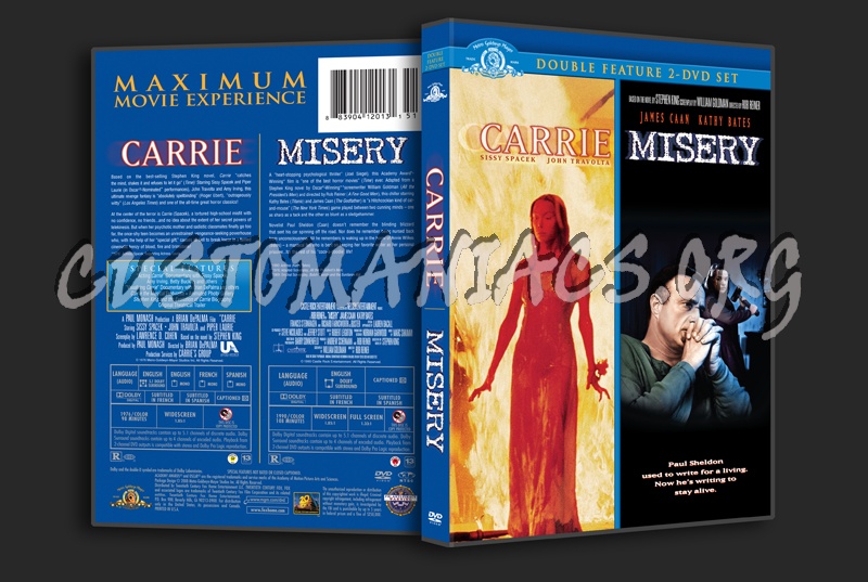 Carrie / Misery dvd cover