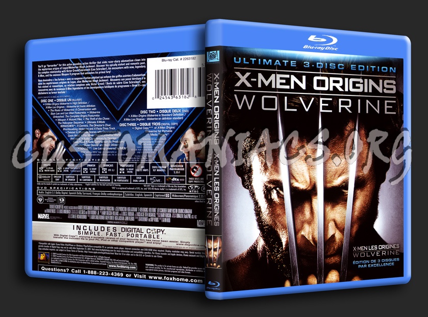 X-Men Origins Wolverine blu-ray cover