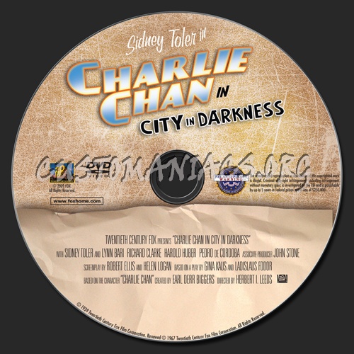 Charlie Chan in City in Darkness dvd label