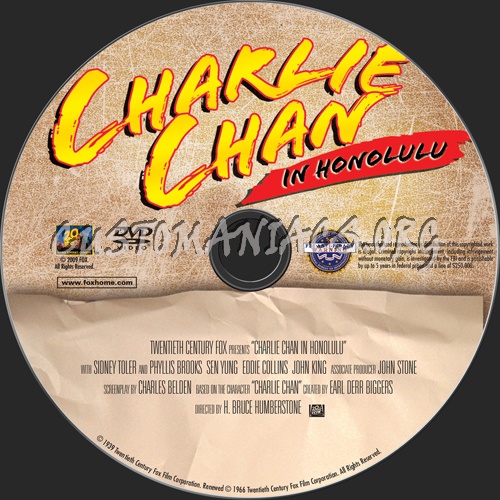 Charlie Chan in Honolulu dvd label