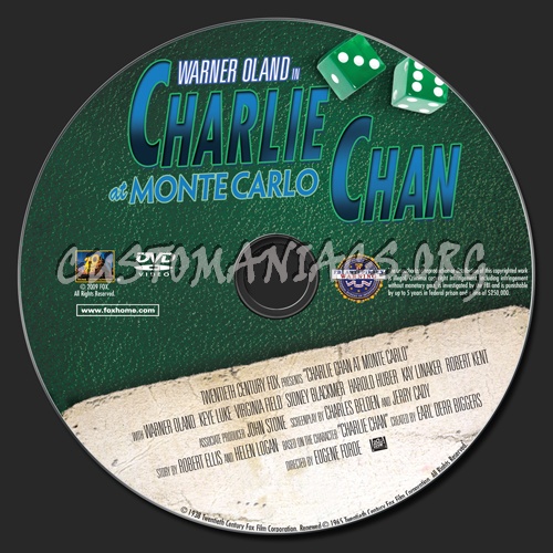 Charlie Chan at Monte Carlo dvd label