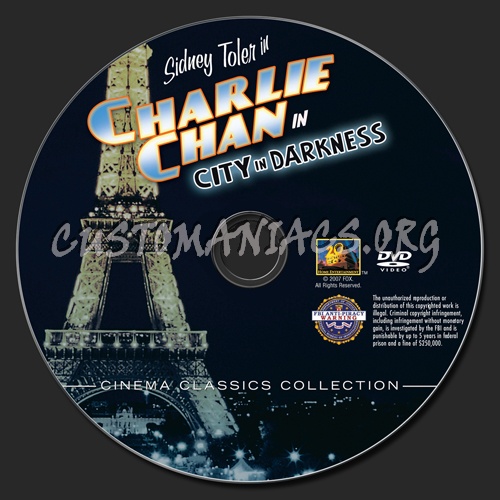 Charlie Chan in City in Darkness dvd label