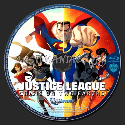 Justice League Crisis On Two Earths blu-ray label
