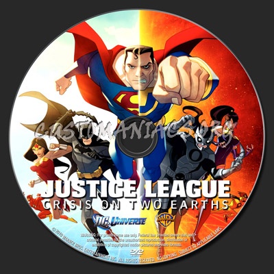 Justice League Crisis Two Earths dvd label