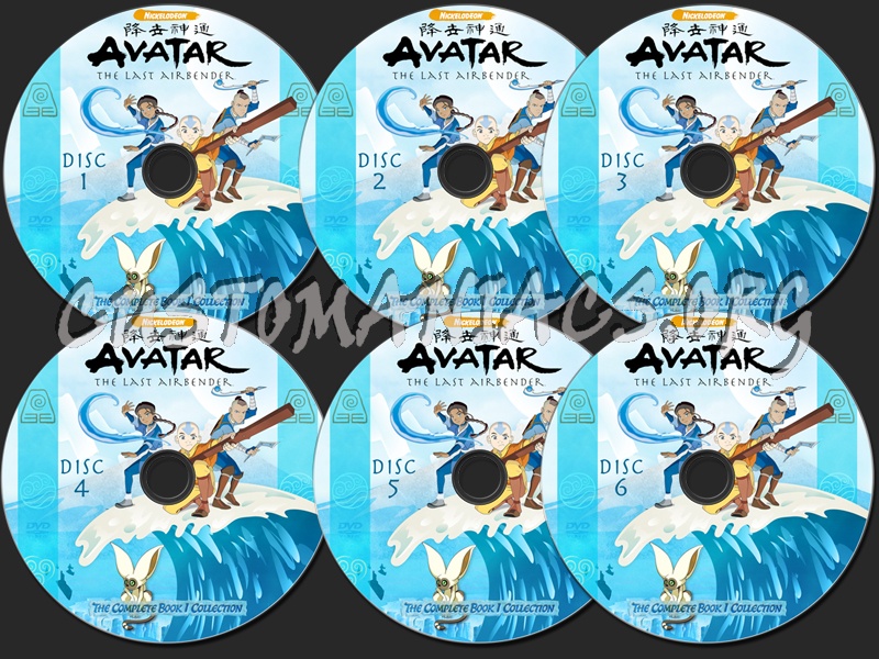 Avatar The Last Airbender - The Complete Book 1 2 3 dvd label