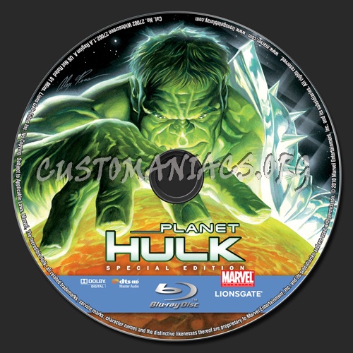 Planet Hulk blu-ray label