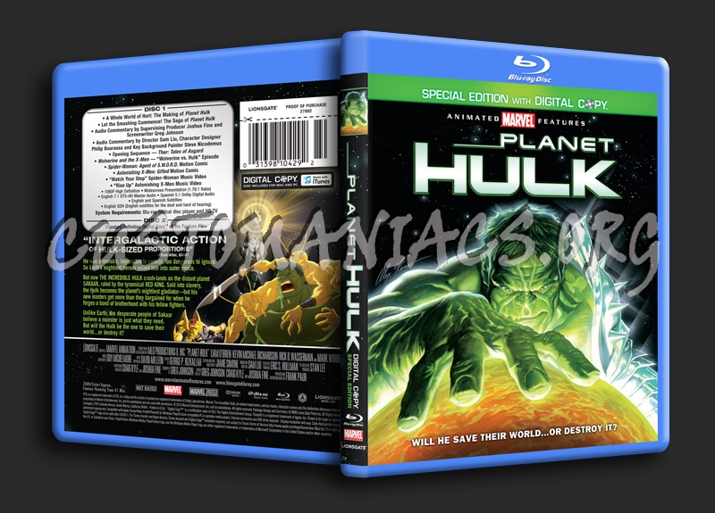 Planet Hulk blu-ray cover