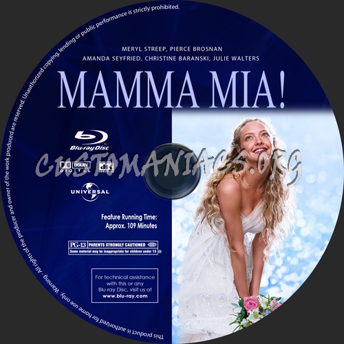 Mamma Mia! The Movie blu-ray label