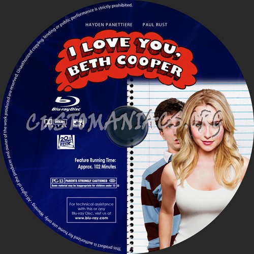 I Love You, Beth Cooper blu-ray label