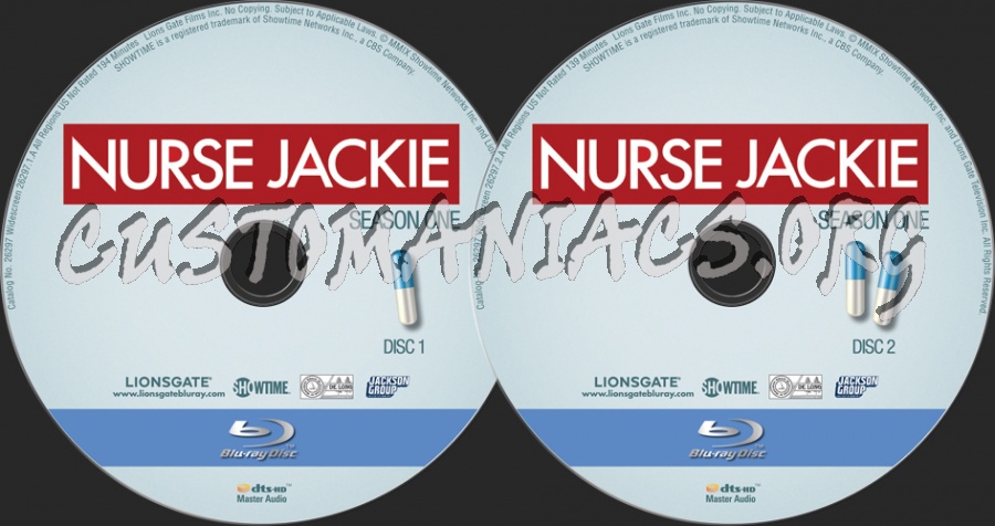 Nurse Jackie Season 1 blu-ray label