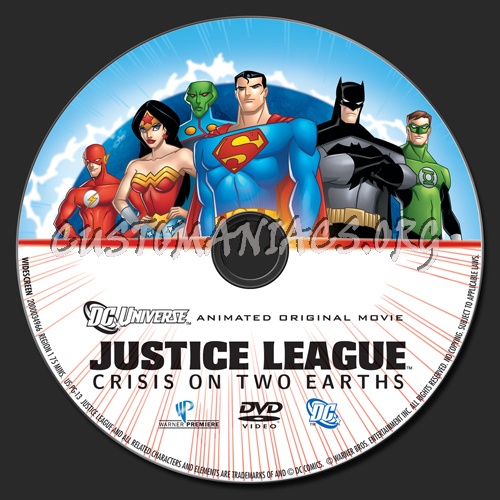 Justice League: Crisis on Two Earths dvd label