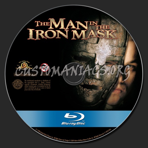 The Man in the Iron Mask blu-ray label