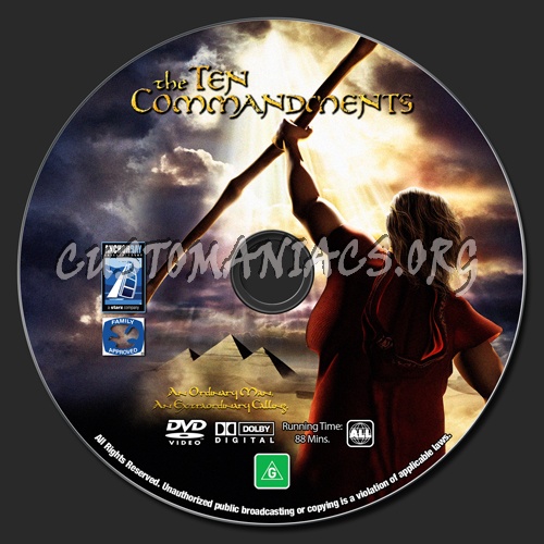 The Ten Commandments dvd label