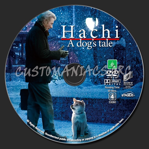 Hachi - A Dog's tale dvd label