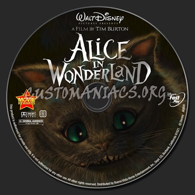 Alice In Wonderland dvd label