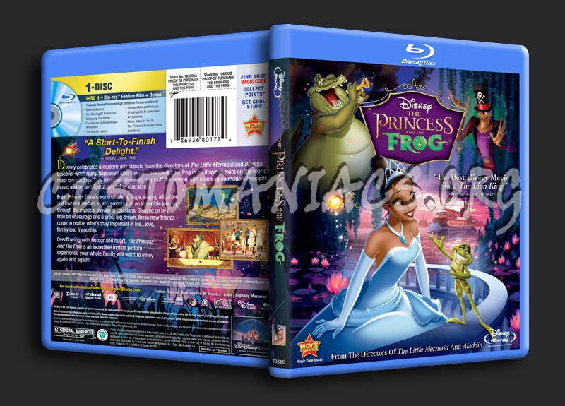 The Princess and the Frog blu-ray cover
