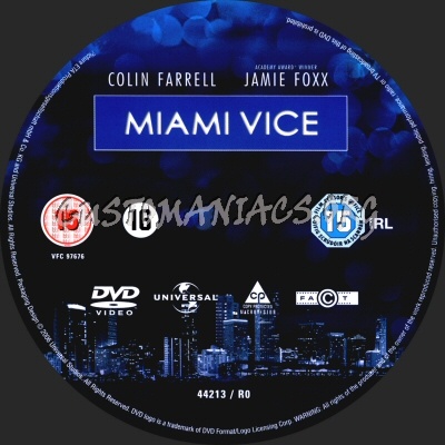 Miami Vice dvd label