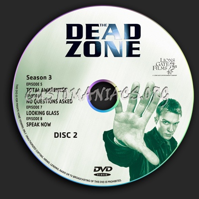 The Dead Zone Season 3 dvd label