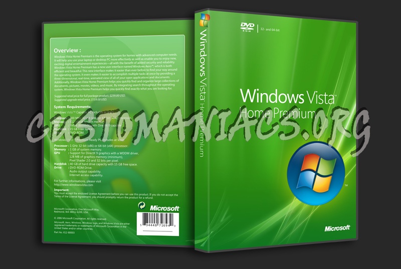 Windows Vista Home Premium dvd cover