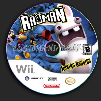 Rayman Raving Rabbids dvd label