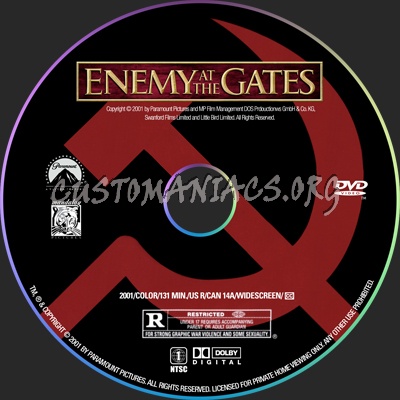 Enemy at the Gates dvd label