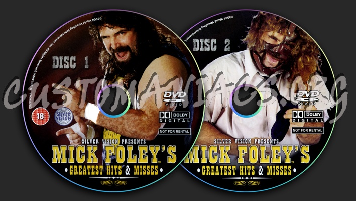 WWE Mick Foley Greatest Hits & Misses dvd label