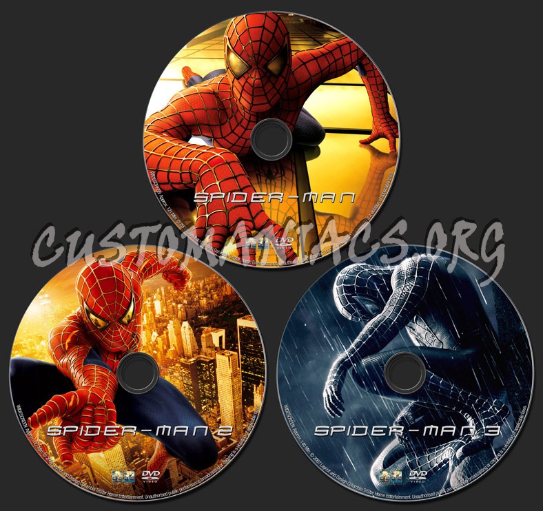 Spider-Man 1-3 dvd label