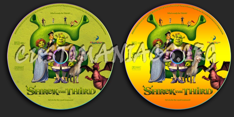 Shrek 3 dvd label