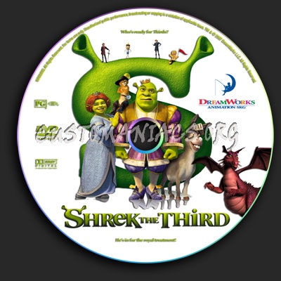 Shrek 3 dvd label