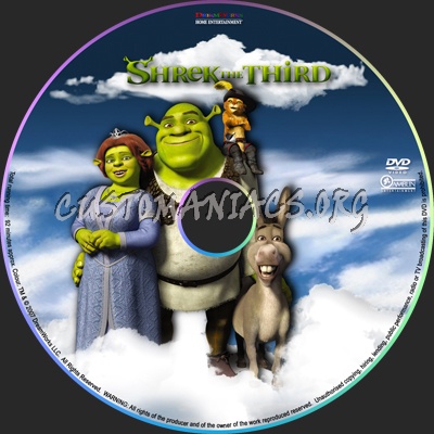 Shrek the Third dvd label