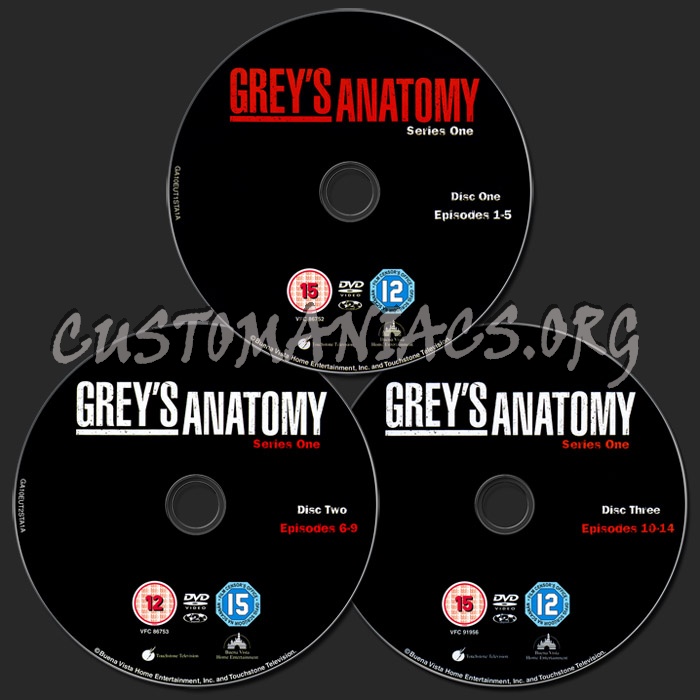 Grey's Anatomy Season 1 dvd label