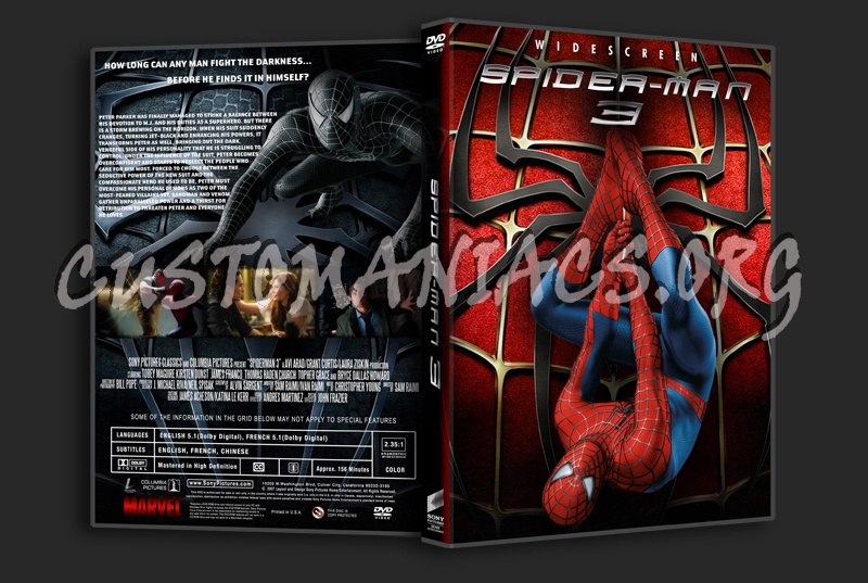 Spider-man 3 dvd cover