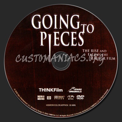 Going To Pieces - The Rise & Fall Of The Slasher Film dvd label