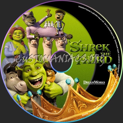 Shrek the Third dvd label