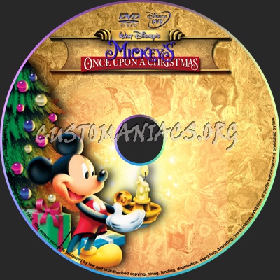 Mickey's Once Upon a Christmas dvd label