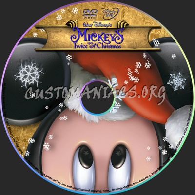 Mickey's Twice Upon a Christmas dvd label