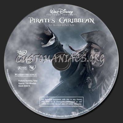 Pirates Of The Caribbean 3 At World's End dvd label