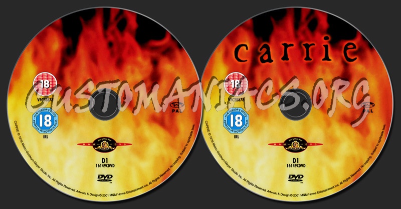 Carrie dvd label