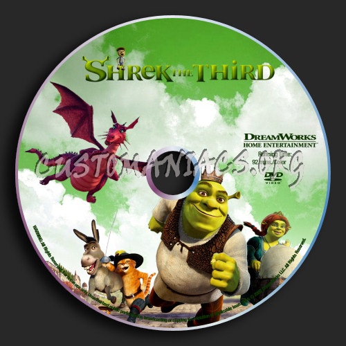 Shrek The Third dvd label